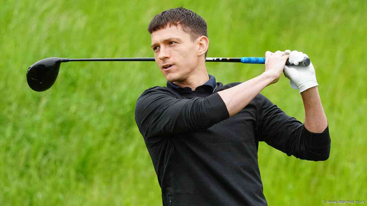 Tom Holland enjoys some downtime in between Romeo and Juliet performances on the West End as he enjoys a round at a charity golf event