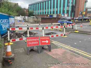 Bank Street Bolton town centre road shut leaving drivers confused