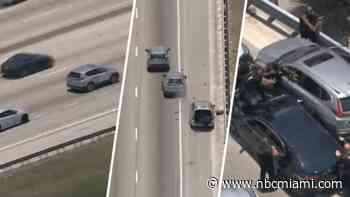 Suspects in custody after high-speed chase ends on Palmetto Expressway in Miami-Dade