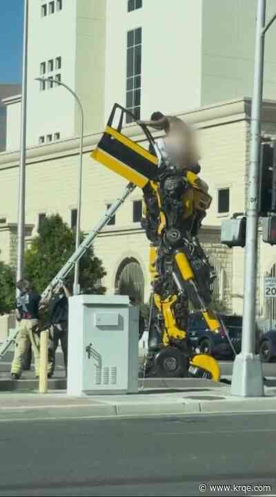 Man who climbed on 'Bumblebee' statue and stripped pleads not guilty