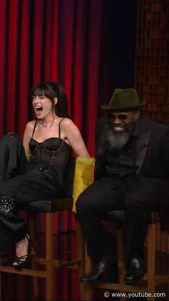 #AnneHathaway & #JimmyFallon face off against #MelanieLynskey & #BlackThought in #ReverseCharades!