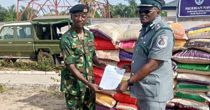 Navy hands over smuggled rice to Customs in Badagry
