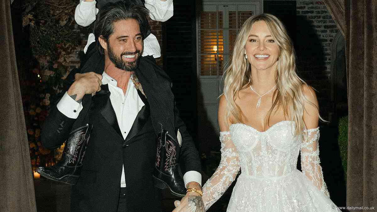 PICTURED: Yellowstone stars Hassie Harrison and Ryan Bingham are married! The actors have a big 'cowboy black tie' wedding in Texas... after playing lovers on the show