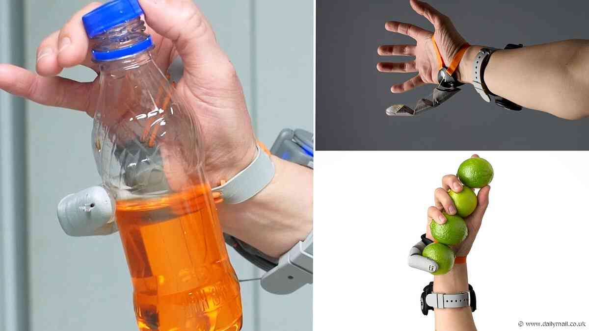 Would you get a third thumb? Robotic prosthetic allows people to open bottles and pick up objects with one hand