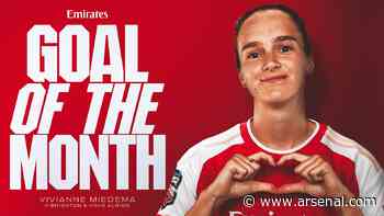 Miedema wins May's Emirates Goal of the Month