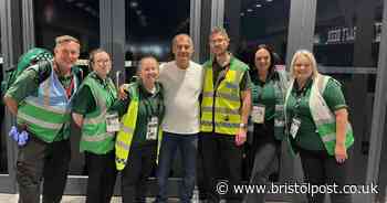 Bristol football fan reunited with Wembley Stadium staff who saved his life