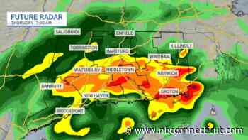 Heavy rain soaks Connecticut Thursday morning before drying out by the afternoon