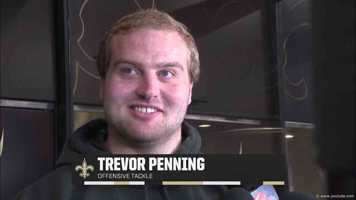 Trevor Penning on Move to RT, Kubiak's Scheme | 2024 Saints OTAs