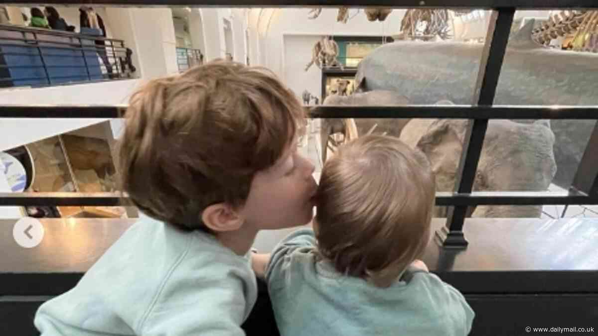 Birthday kisses from August! Princess Eugenie shares adorable photo of her sons as she marks Ernest turning one - and reveals her youngest son is a Chelsea fan like his father