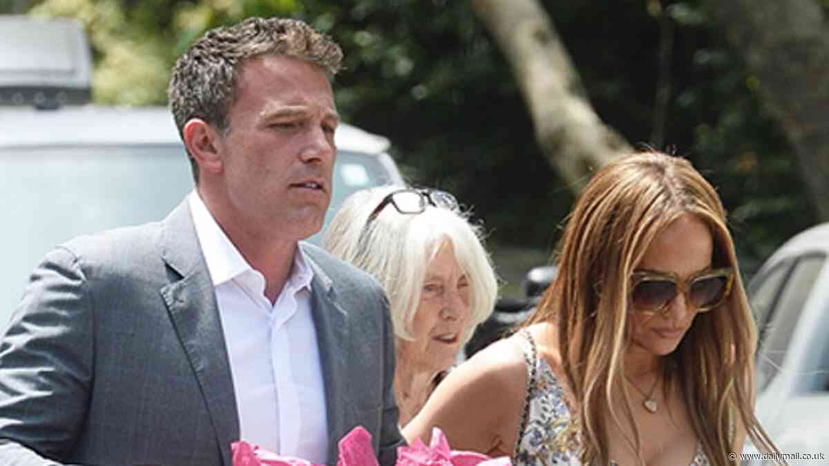 Ben Affleck and Jennifer Lopez REUNITE for first time in two weeks amid divorce rumors - as stony-faced couple attend party for his daughter Violet's graduation in LA