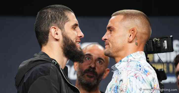 Islam Makhachev, Dustin Poirier pulled apart by security after heated UFC 302 faceoff