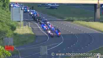 Emotional procession held for trooper killed in the line of duty on I-84 in Southington