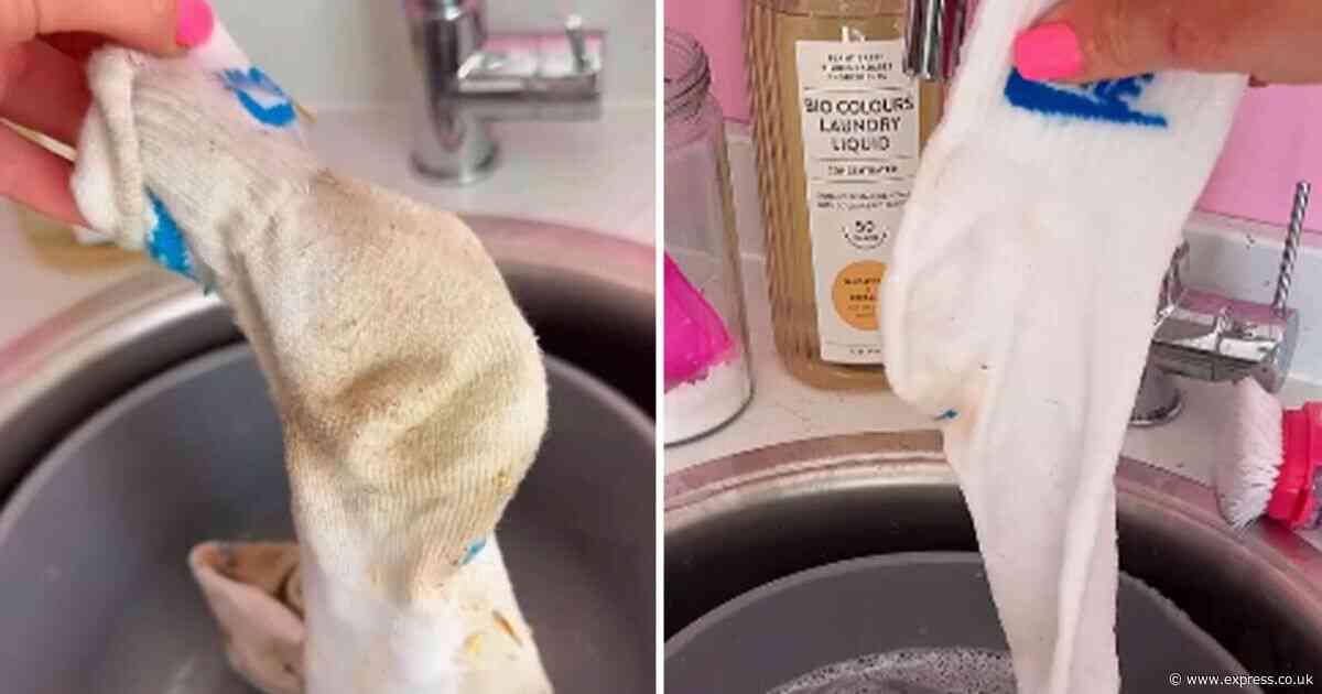 Whiten socks and remove grubby stains in 30 minutes with cleaner’s ‘clever’ solution