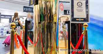 Celebs are vying to buy world's largest vodka bottle - unveiled in front of stunned holidaymakers at London airport