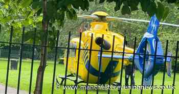 Mauldeth Road West CLOSED: Live updates as air ambulance lands on Manchester park