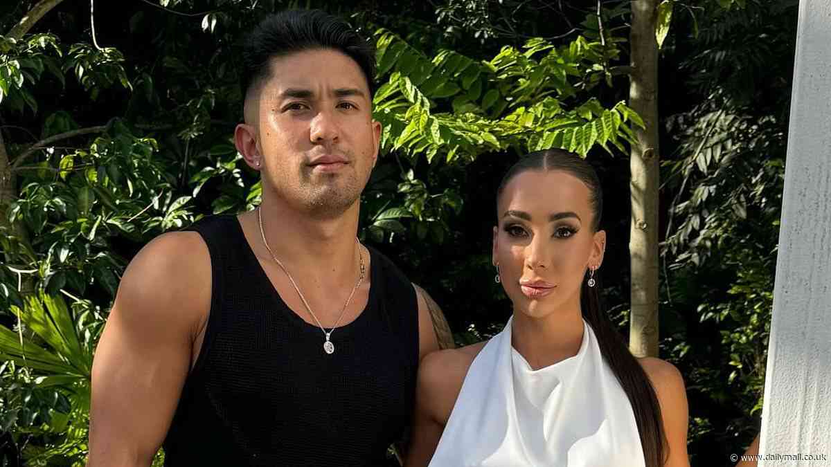Married At First Sight's Ridge Barredo packs on the PDA with his 'wife' Jade Pywell in their home as he moves in with her on the Gold Coast