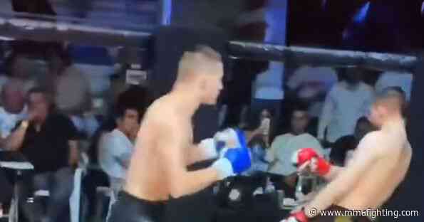 Missed Fists: Head kick knockout causes cartoonish collapse to the canvas