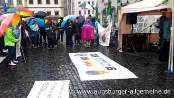 Fridays for Future streikt im Augsburger Dauerregen für das Klima