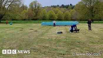 Volunteers thanked for preparing wet pitch by hand