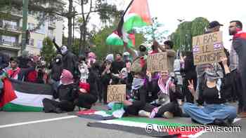 WATCH: Police disperse pro-Palestinian protest outside Belgian Embassy