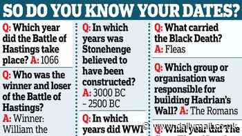 1066 and all what? A quarter of adults don't know when the First World War or the Battle of Hastings was