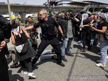 Fourteen people arrested at pro-Palestinian protest in East Vancouver