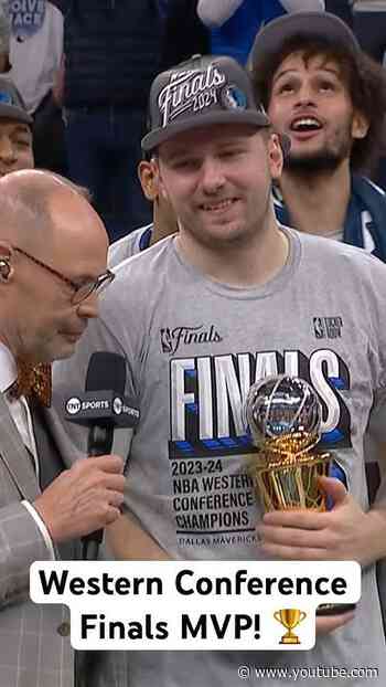 Luka Doncic Wins The Magic Johnson Trophy as the Western Conference Finals MVP!🏆🔥|#Shorts