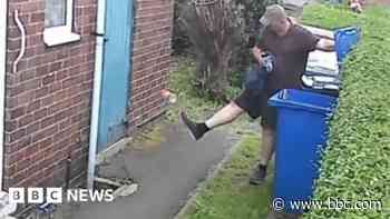 Man uses 'Maradona magic' to kick can into bin
