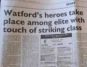 The original match report from Watford's 1999 Wembley win