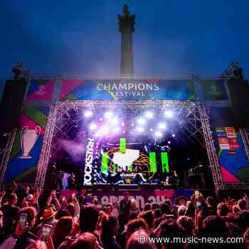 Rudimental light up Trafalgar Square to kick off UEFA Champions League final weekend