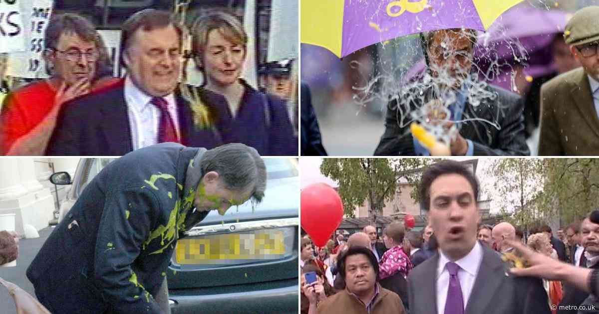All the times politicians have been egged, milkshaked or covered in flour