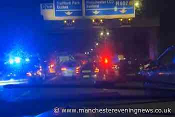 Two teenagers rushed to hospital after car overturns on M602