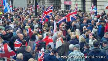 Tommy Robinson supporters gather ahead of Parliament Square screening