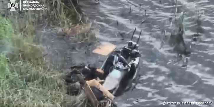 Video shows Ukrainian drone taking out a jet ski with 2 Russian soldiers who were attempting to cross the Dnipro River