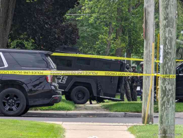 Fort Wayne Police Department SWAT Units and heavy police presence north of downtown