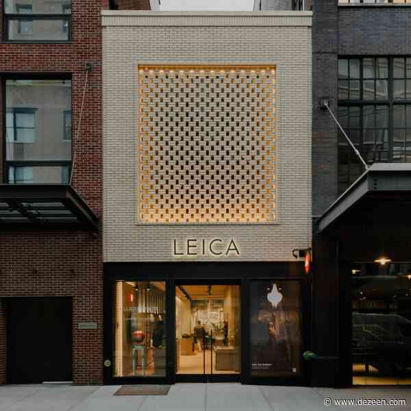 Brick lattice fronts Leica store in New York by Format Architecture Office