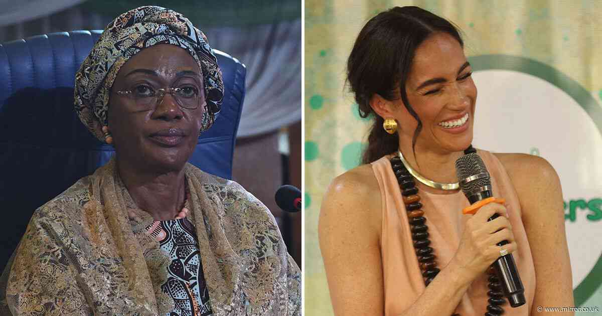 First Lady of Nigeria breaks silence on claims she slammed Meghan Markle's 'dressing'