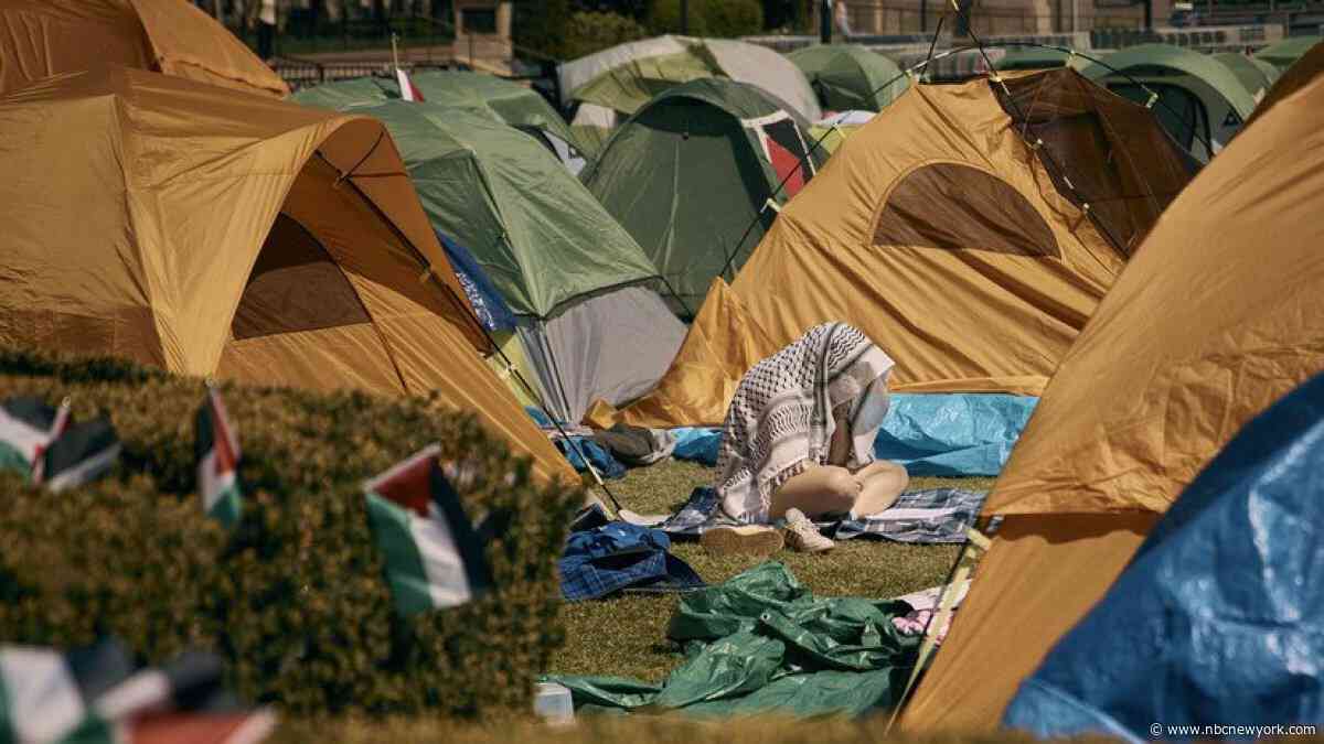 Tent encampment back on Columbia campus during alumni weekend, weeks after NYPD takedown