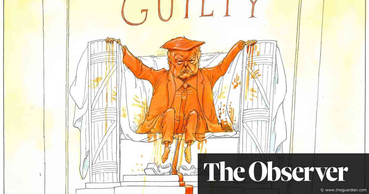 Chris Riddell on Donald Trump trying, and failing, to fill Abraham Lincoln’s boots – cartoon