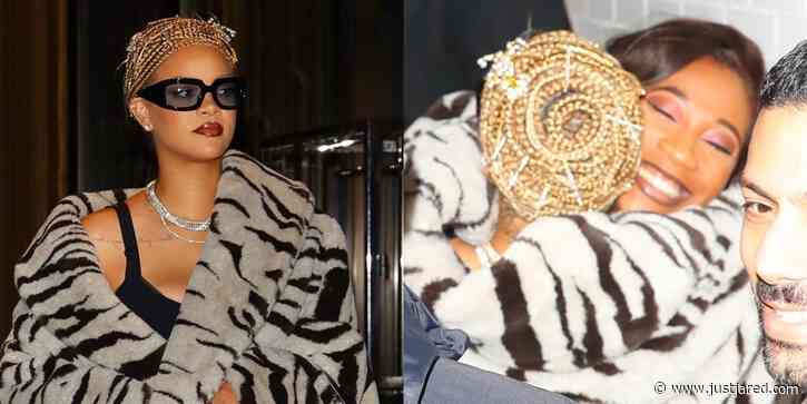 Rihanna Rocks Zebra Print During Night Out With a Friend