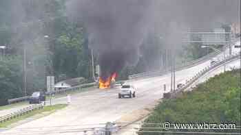 TEAM 2 TRAFFIC: Truck catches fire along I-110 near Government Street