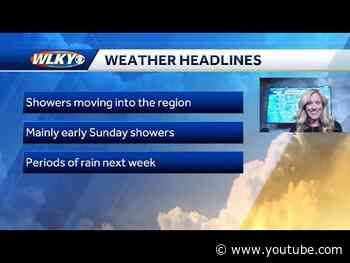 Breezy with scattered showers Saturday