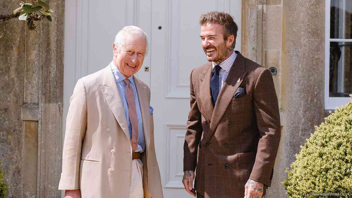 David Beckham used to stand for the Queen's Speech as a boy in the tiny living room of his childhood home in East London. Now he stands and chuckles with her son King Charles...
