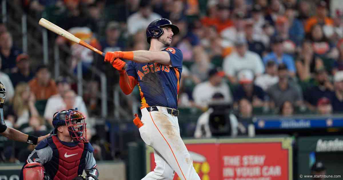Astros mash four home runs off Joe Ryan in 5-2 victory over Twins