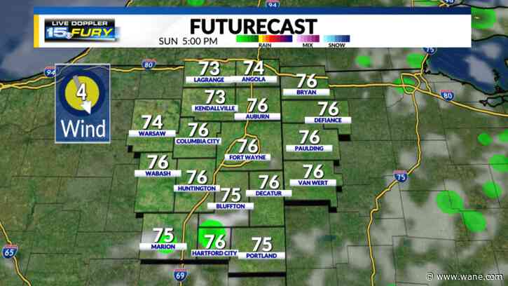 Drier Sunday with seasonable temperatures