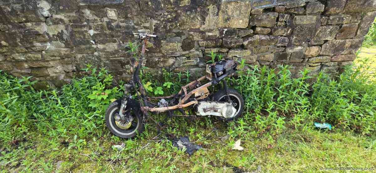 Hall i' th' Wood: Burned moped found by the police