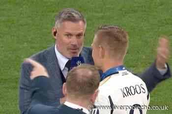 Jamie Carragher told off by Real Madrid staff during awkward Toni Kroos interview