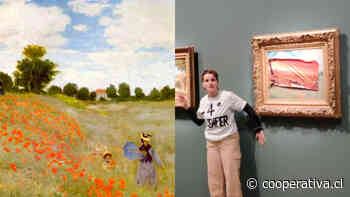 Ecologista pegó un poster "de pesadilla" sobre famoso cuadro de Monet