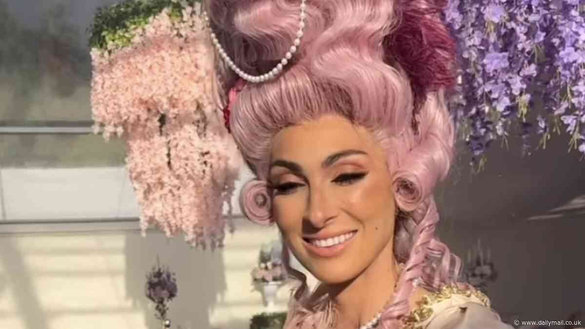Luisa Zissman pulls out all the stops in regency ballgown and towering pink wig as she's joined by pals Billie Shepherd and Sam Faiers at lavish Bridgerton-themed birthday bash