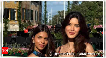 Suhana poses with Shanaya at Ambani pre-wedding